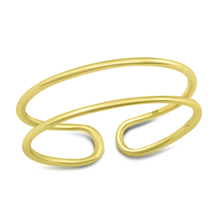 Load image into Gallery viewer, Sterling Silver Yellow Gold Plated Open Band Ring
