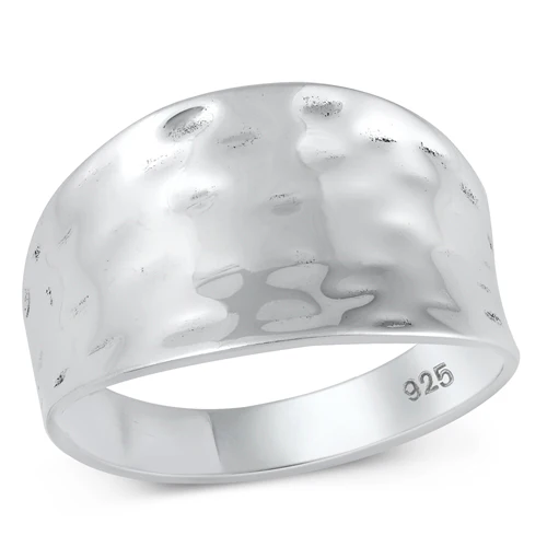 Sterling Silver Polished 14mm Concave Shape Ring