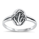 Sterling Silver Oxidized Mushroom Ring-11.2mm