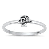 Sterling Silver Oxidized Mushroom Ring-5.3mm