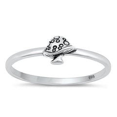 Sterling Silver Oxidized Mushroom Ring-5.3mm