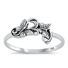 Load image into Gallery viewer, Sterling Silver Oxidized Butterfly Ring-7.5mm