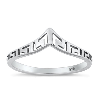 Sterling Silver Oxidized V Shape Ring