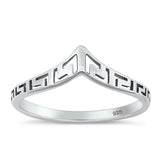 Sterling Silver Oxidized V Shape Ring