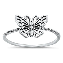 Load image into Gallery viewer, Sterling Silver Oxidized Butterfly Ring-8.4mm