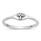 Sterling Silver Oxidized Mushroom Ring-4.3mm