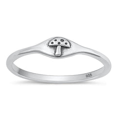 Sterling Silver Oxidized Mushroom Ring-4.3mm