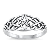 Sterling Silver Oxidized Celtic Ring-8.4mm