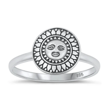 Load image into Gallery viewer, Sterling Silver Oxidized 14.7mm Sun Ring