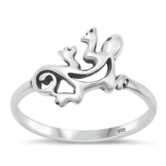 Sterling Silver Oxidized Lizard Ring