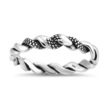 Load image into Gallery viewer, Sterling Silver Oxidized And High Polished Twist Snake Ring