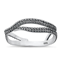 Sterling Silver Oxidized Tentacles Ring