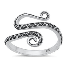 Load image into Gallery viewer, Sterling Silver Oxidized Tentacles Ring-14.8mm