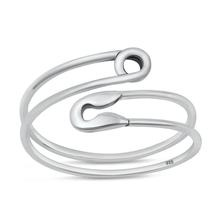 Load image into Gallery viewer, Sterling Silver Oxidized Safety Pin Ring