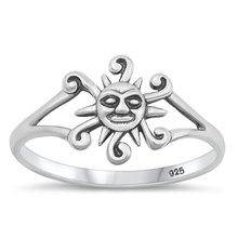 Load image into Gallery viewer, Sterling Silver Oxidized 11.3mm Sun Ring