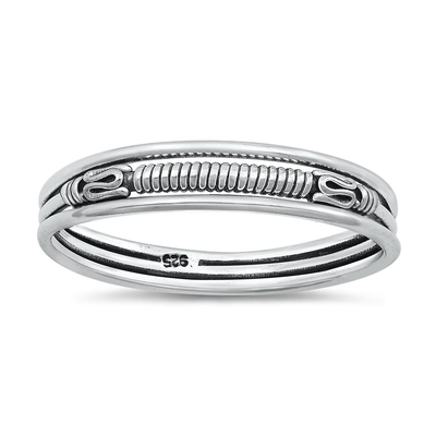 Sterling Silver Oxidized 4.5mm Bali Ring