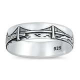 Sterling Silver Oxidized Bridge And Nature Ring