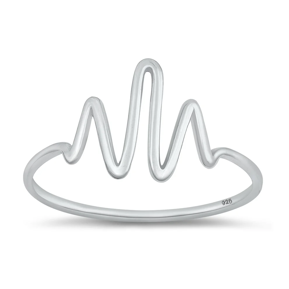 Sterling Silver High Polish Wave Ring
