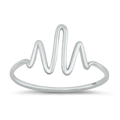 Sterling Silver High Polish Wave Ring