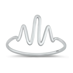 Sterling Silver High Polish Wave Ring