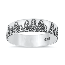 Load image into Gallery viewer, Sterling Silver Oxidized Trees Ring