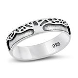 Sterling Silver Oxidized Tree Ring