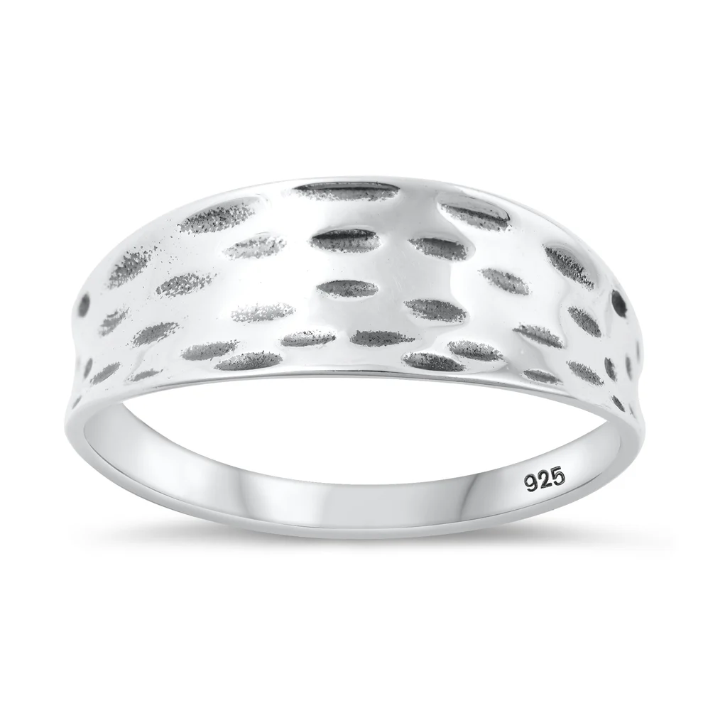 Sterling Silver Oxidized Concave Ring
