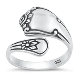 Sterling Silver Oxidized Spoon Ring