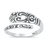 Sterling Silver Oxidized And Polished Baroque Silver Spoon Ring