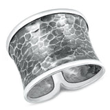 Sterling Silver Oxidized Thai Hammered Design Ring