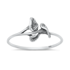Sterling Silver Oxidized And Polished Mushrooms Ring