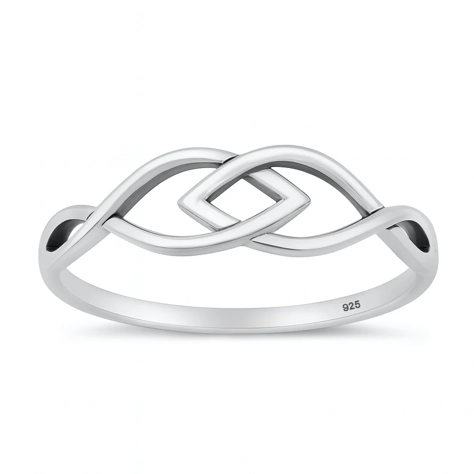 Sterling Silver Oxidized And Polished 5.4mm Christian Fish Ring