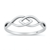 Sterling Silver Oxidized And Polished 5.4mm Christian Fish Ring