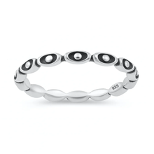 Load image into Gallery viewer, Sterling Silver Oxidized And Polished Eye Ring