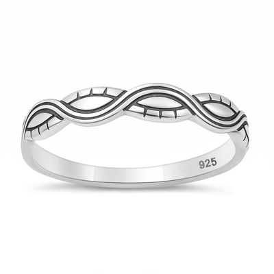 Sterling Silver Oxidized And Polished Infinity Ring