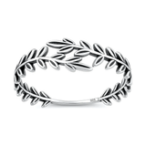 Sterling Silver Oxidized And Polished Olive Branch Ring