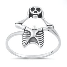 Load image into Gallery viewer, Sterling Silver Oxidized And Polished Skeleton Ring