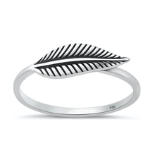 Load image into Gallery viewer, Sterling Silver Oxidized And Polished 6mm Leaf Ring