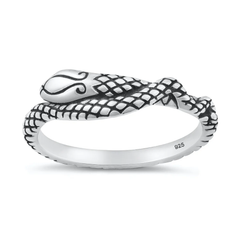 Sterling Silver Oxidized And Polished Snake Ring