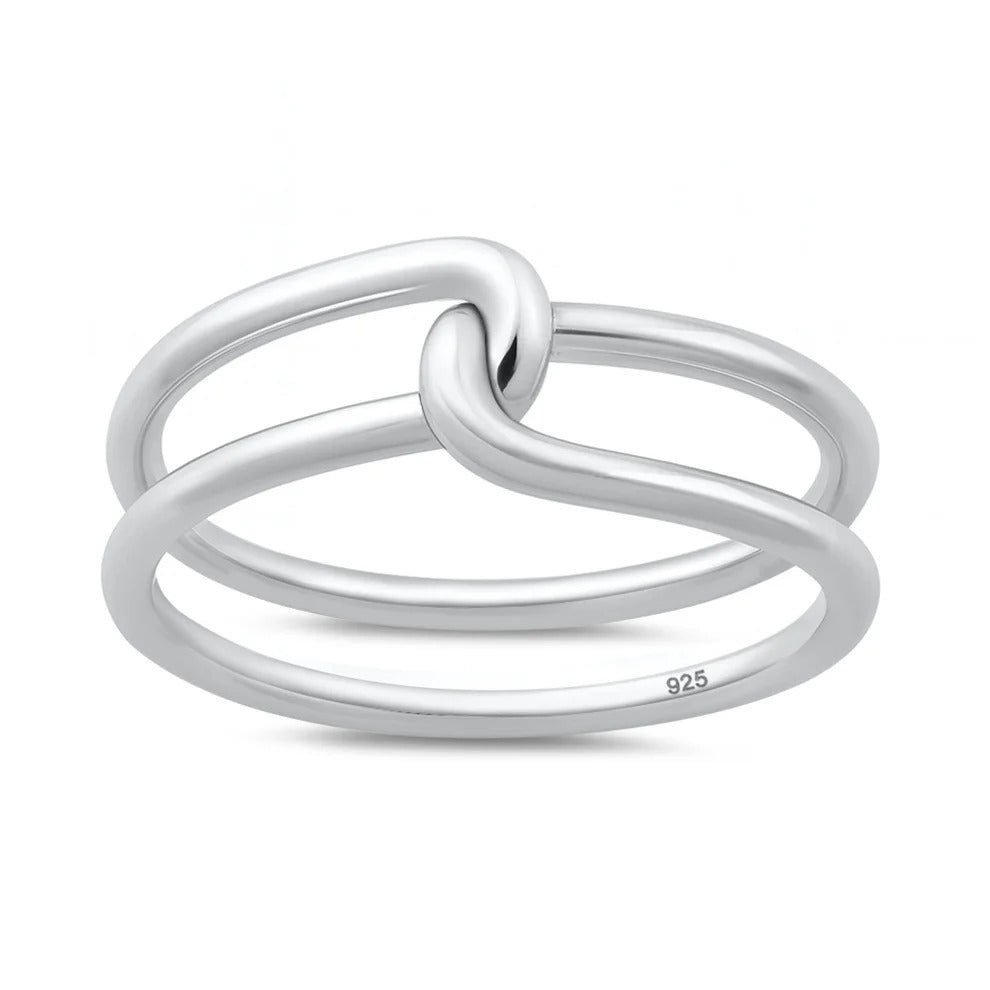 Sterling Silver Oxidized And Polished Knot Ring