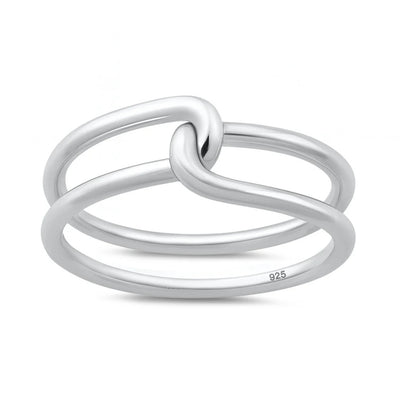 Sterling Silver Oxidized And Polished Knot Ring