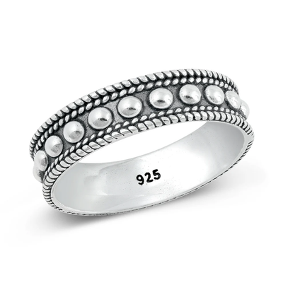Sterling Silver Oxidized 5.6mm Bali Style Ring
