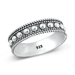 Sterling Silver Oxidized 5.6mm Bali Style Ring