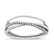 Load image into Gallery viewer, Sterling Silver Oxidized Cross Lines Ring