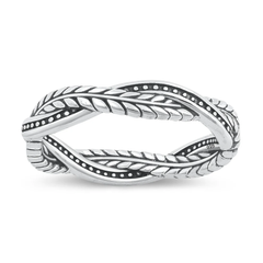 Sterling Silver Oxidized Twist Ring