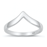 Sterling Silver Oxidized And Polished V Shape Ring