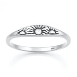 Sterling Silver Oxidized And Polished Suns Ring