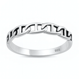 Sterling Silver Oxidized And Polished Mariner Link Ring