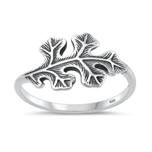 Load image into Gallery viewer, Sterling Silver Oxidized And Polished Leaf Ring