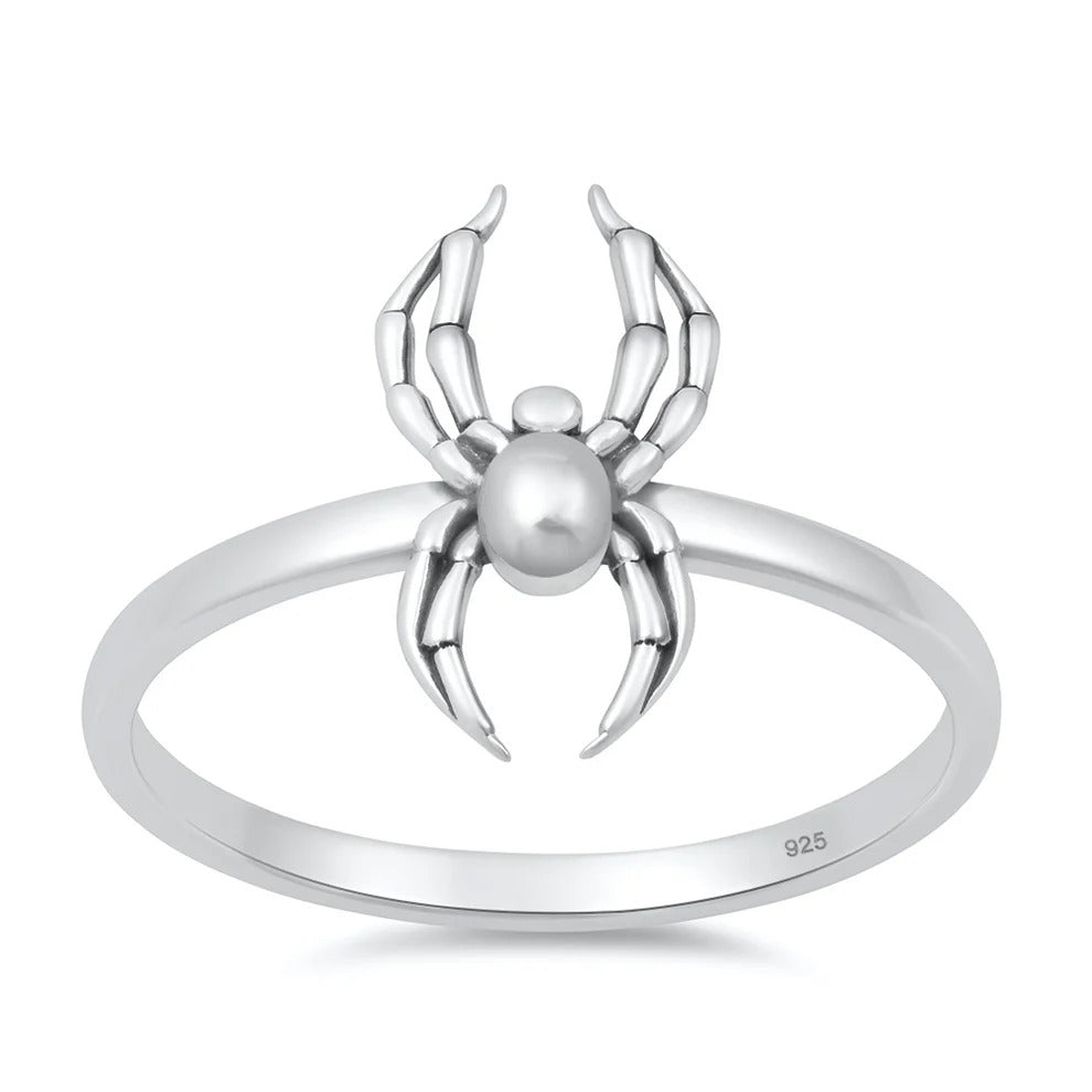 Sterling Silver Oxidized And Polished 14.6mm Spider Ring